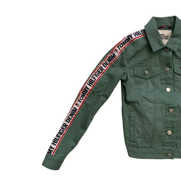 Tommy Hilfiger Denim Women's Size XXS Long Sleeve Logo Denim Jacket - Picture 7 of 15